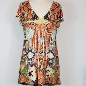 Unity World Wear High Low Top Orange Yellow Creme